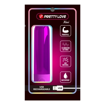 Mini wibrator Pretty Love Kiwi metaliczny 10 wibracji