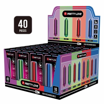 Wibrator mini Pretty Love Stefan metaliczny USB 10 funkcji