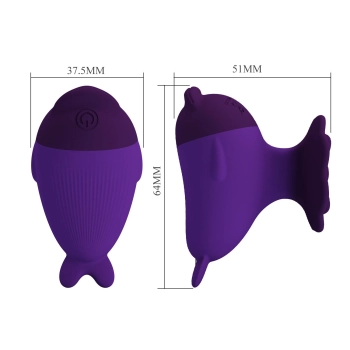 Mini stymulator łechtaczki Pretty Love Dolphin fioletowy silikonowy