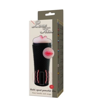 Masturbator wibrujący Baile Love Kiss usta CyberSkin 23 cm AAA