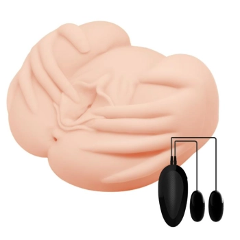 Masturbator realistyczny Crazy Bull wagina i anus wibrujący cielisty 22 cm