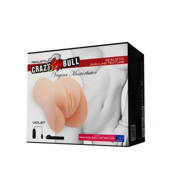 Masturbator realistyczny Crazy Bull fioletowy z wibracją