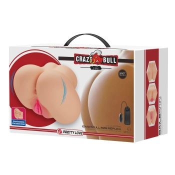Masturbator podwójny realistyczny Crazy Bull Luna z wibracją
