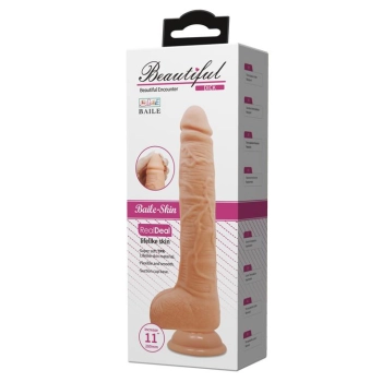 Dildo z cyberskóry Baile Beautiful DICK 11 cali cieliste