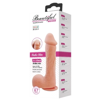 Dildo z przyssawką Baile Beautiful Johnson 8,7 cieliste