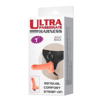 Dildo z uprzężą Baile Ultra Passionate Harness 7 cali TPR