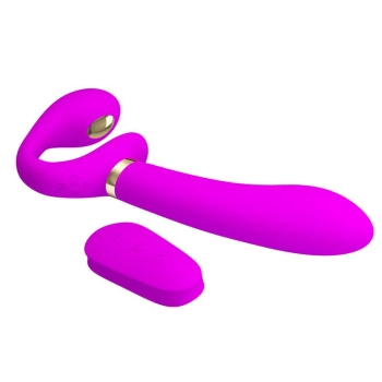 Strap on wibrujący Pretty Love Thunderbird fioletowy USB