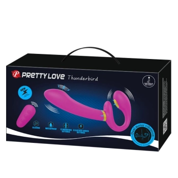 Strap on wibrujący Pretty Love Thunderbird fioletowy USB