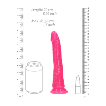 Dildo realistyczne RealRock z przyssawką świecące w ciemności 20 cm
