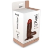 Ciemne brązowe dildo gruby penis z jądrami 17cm