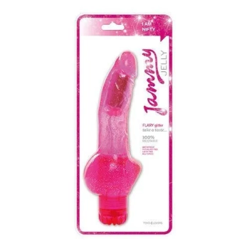 Wibrator-VIBRATOR JAMMY JELLY FLARY GLITTER PINK