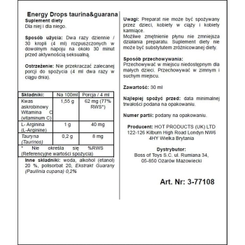 Krople podnoszące libido pożądanie energię 30ml