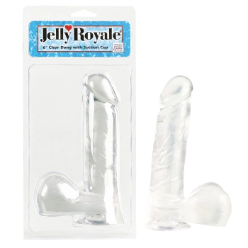 Dildo-dong w/suction cup clear 6 inch