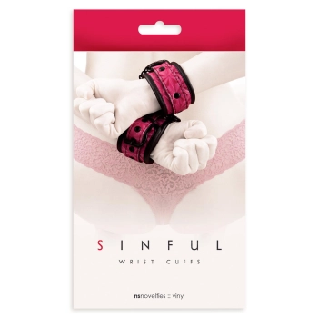 Kajdanki-SINFUL WRIST CUFFS PINK