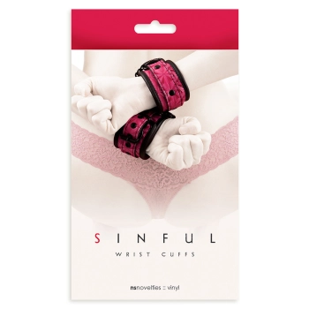 Kajdanki-SINFUL WRIST CUFFS PINK