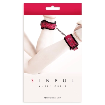 Kajdanki-sinful ankle cuffs pink