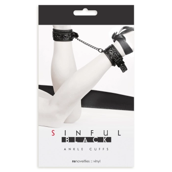 Kajdanki-SINFUL ANKLE CUFFS BLACK