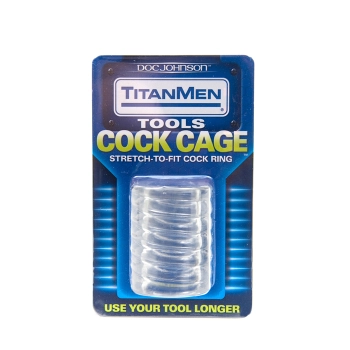 Pierścień-TITANMEN COCKCAGE CLEAR