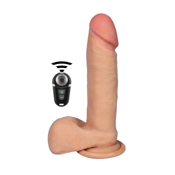 Dildo z wibracją rotacją pilot cyberskóra 17cm