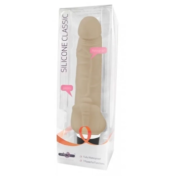 Wibrator-Silicone Classic Vibe with Clit Stim Flesh