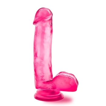 Różowe dildo grube z żyłkami mocną przyssawka 18cm