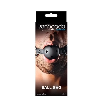 Knebel-RENEGADE BONDAGE BALL GAG BLACK