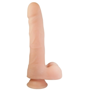 Dildo jak penis z jądrami żyłami przyssawka 21cm