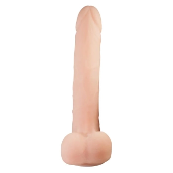 Dildo jak penis z jądrami żyłami przyssawka 21cm