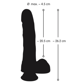 Dildo jak penis z jądrami żyłami przyssawka 21cm