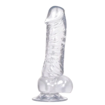 Realistyczne przezroczyste dildo przyssawka 18cm