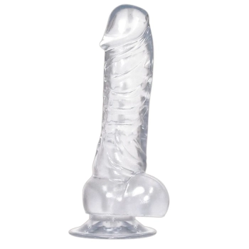 Realistyczne przezroczyste dildo przyssawka 18cm