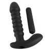 Dildo korek analny czarny prążkowany 17 cm