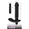 Dildo korek analny czarny prążkowany 17 cm