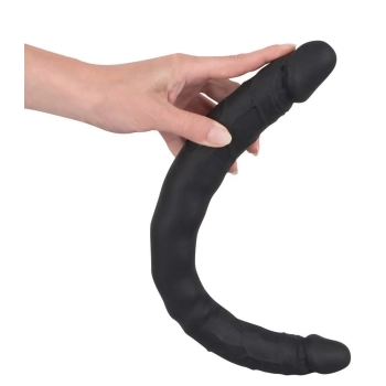 Czarne dildo lesbijskie silikonowe podwójne 40cm