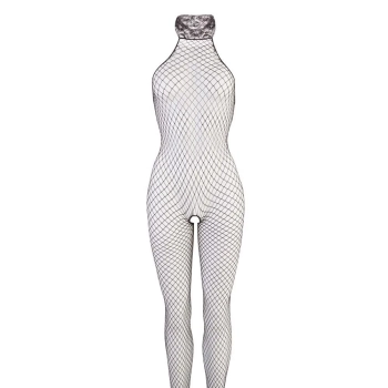 Podniecający bodystocking siatka rozcięty krok S/M