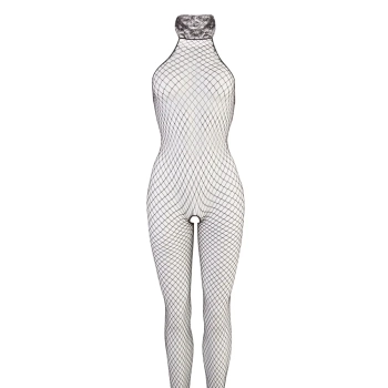 Podniecający bodystocking siatka rozcięty krok S/M