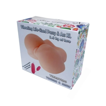 Masturbator realistyczny 2 otwory wibracje 3kg xl