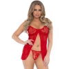 Bielizna-2 PCS BABYDOLL W G STRING RED OS