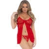 Bielizna-2 PCS BABYDOLL W G STRING RED OS