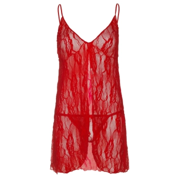 Bielizna-2 PCS BABYDOLL W G STRING RED OS