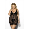 Solange black chemise XXL+ (czarna halka)