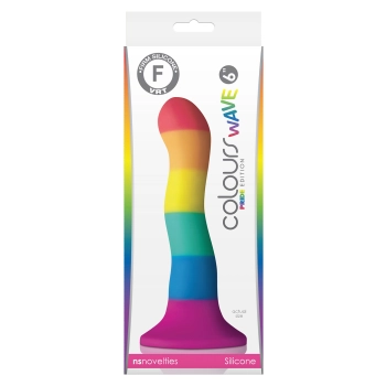 Tęczowe silikonowe dildo z mocną przyssawką 15 cm