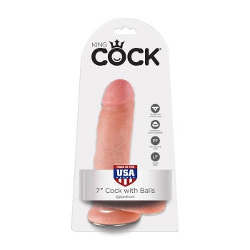 Dildo-cock 7 inch w/ balls flesh