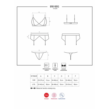 Sex komplet biustonosz pas stringi obsessive s/m