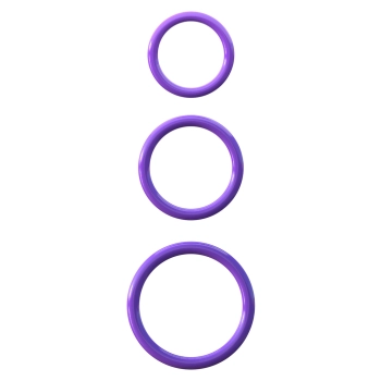 Pierścień-SILICONE 3 PIECE STAMINA SET PURPLE