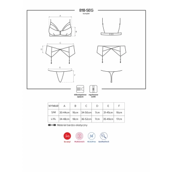 Komplet pas stringi sex biustonosz 818-seg-1 l/xl