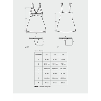 Satynowa sex koszulka stringi komplet secred l/xl