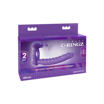 Proteza-SILICONE DOUBLE PENE RABBIT PURPLE