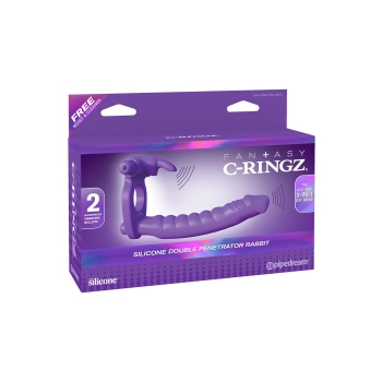 Proteza-SILICONE DOUBLE PENE RABBIT PURPLE