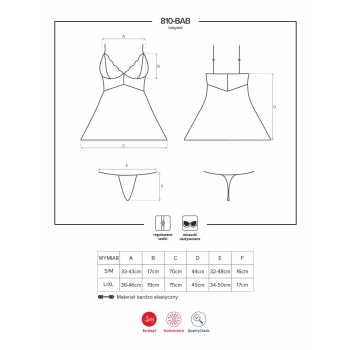 Czarna sex koszulka stringi komplet obsessive l/xl